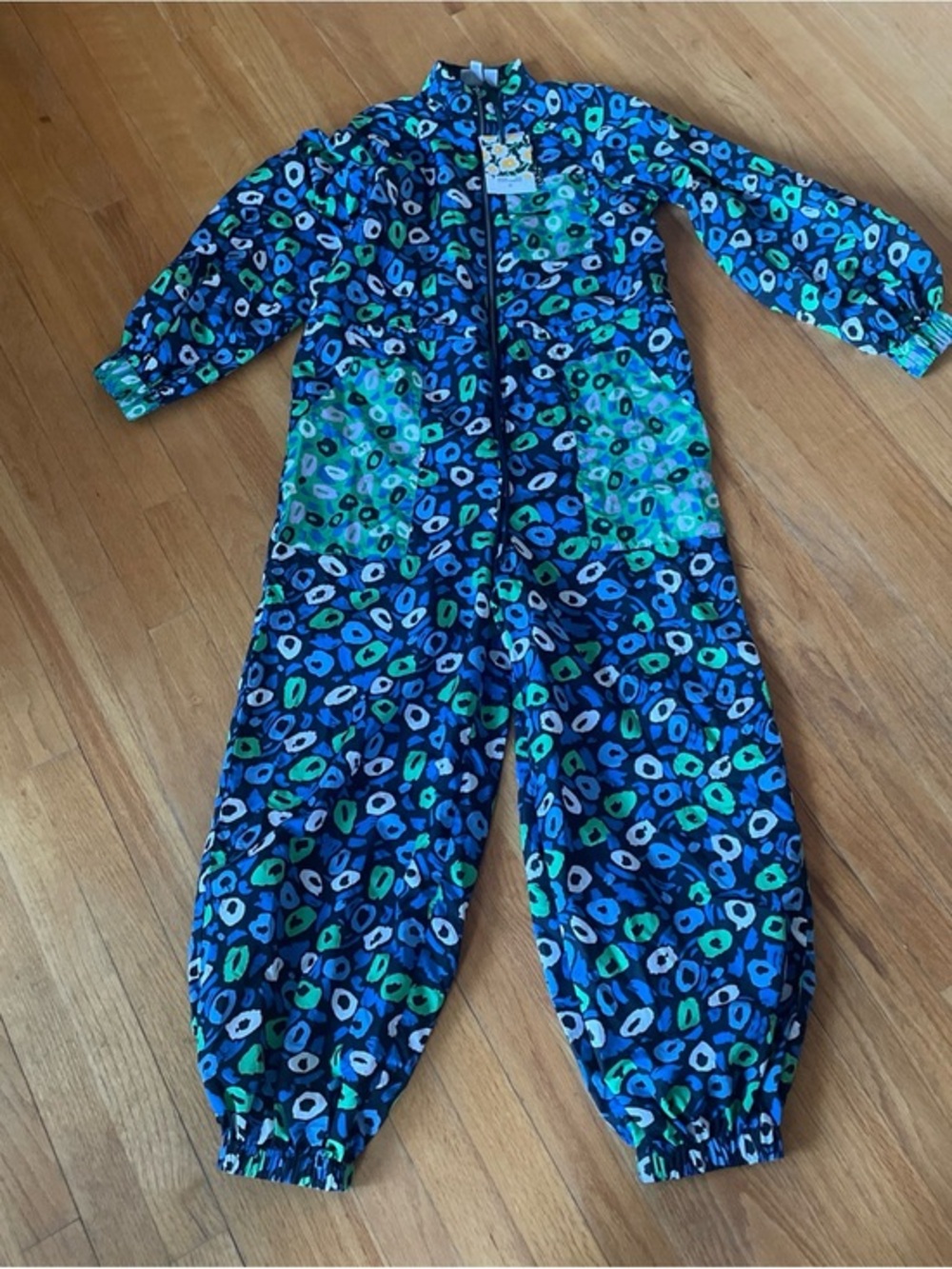 Diane Von Furstenberg Blue & Teal Printed One-Piece jumpsuit Women’s XXS